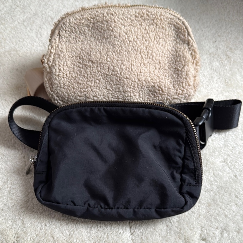 Black and Beige Belt Bags